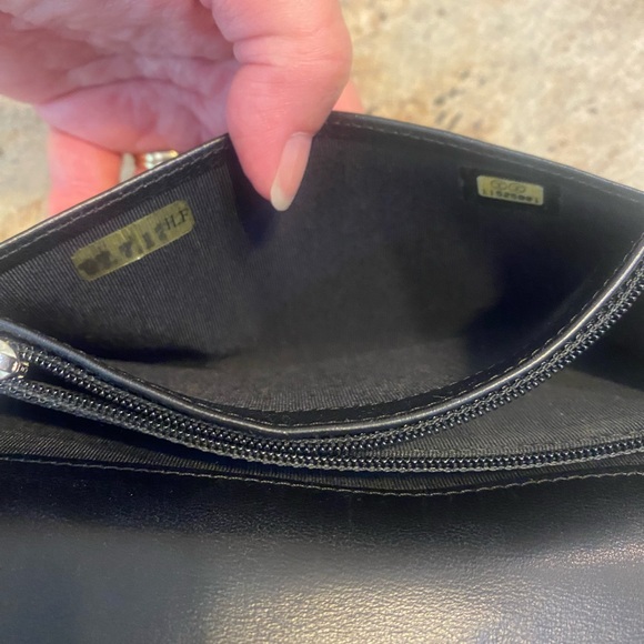 Chanel Quilted Bi-Color Ivory/Black Matelasse Long Wallet- Authentic - Picture 9 of 17